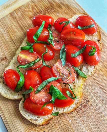 Truffle Garlic Tomato Toast — Angiela Eats 