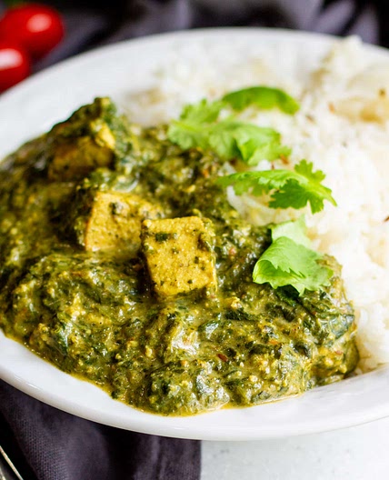 Saag Paneer - Vegan Indian Spiced Creamy Spinach