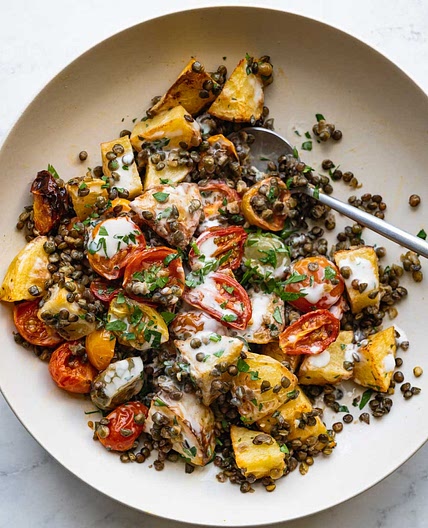Warm Roasted Lentil & Potato Salad