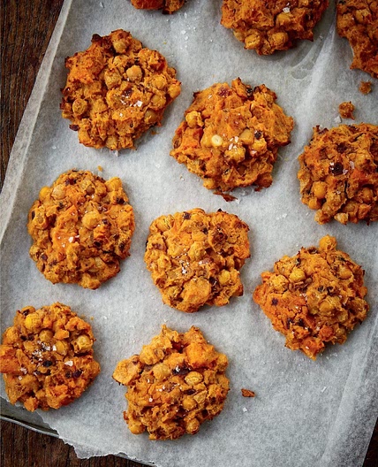 SWEET POTATO, RED LENTIL & CHICKPEA FRITTERS