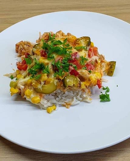 Zapiekanka gyros z ryżem, kurczakiem i warzywami - Nasza Dieta - Twój sukces!