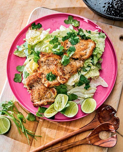 Chicken cutlets with spicy coconut dressing