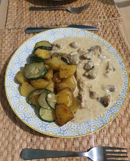 Poulet & sauce forestière à la moutarde