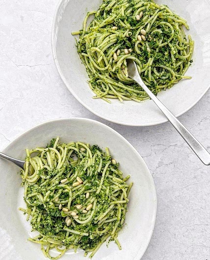 Spinach & Pea Pesto Spaghetti Pasta