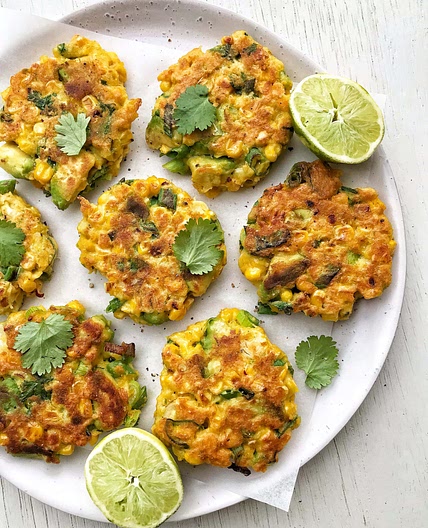 Avocado, Lime & Corn Fritters