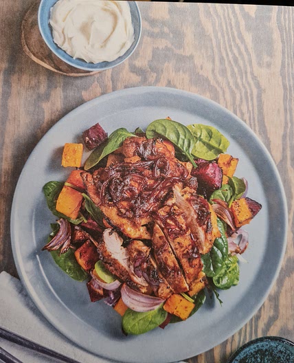 Creole chicken and roast veggie toss