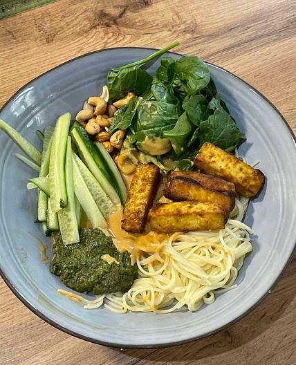 Peanut Satay pasta salad