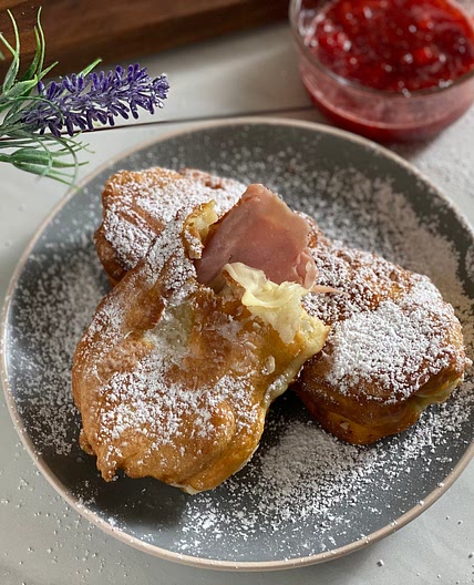 Funnel Cake Monte Cristo Sandwich - Brunch