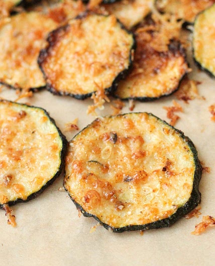 Parmesan Courgette Crisps with Garlic Dip