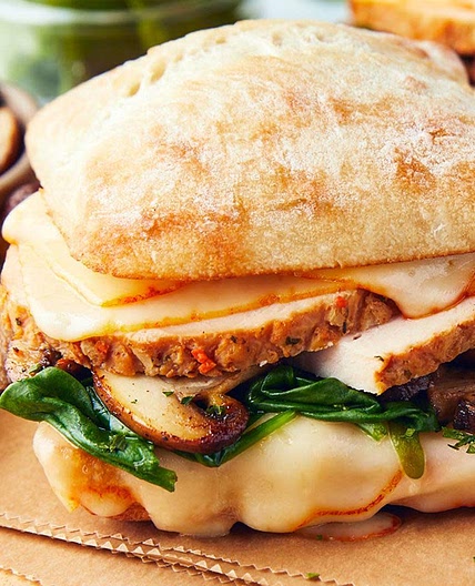 Everroast chicken, muenster & mushroom panini