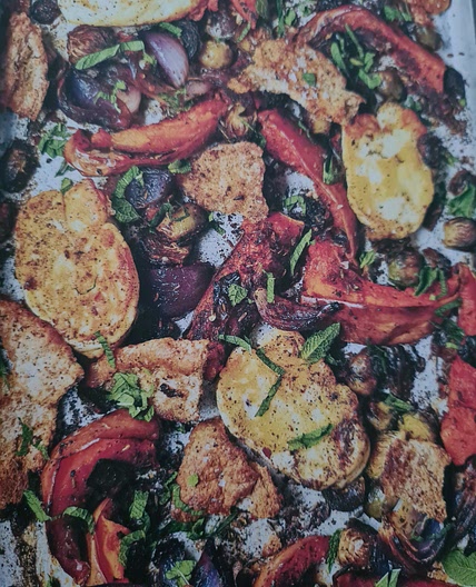 Roasted Vegetables with Baked Halloumi