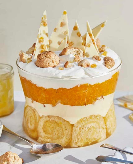 Lemon Swiss Roll and Amaretti Trifle (Jubilee Pudding)