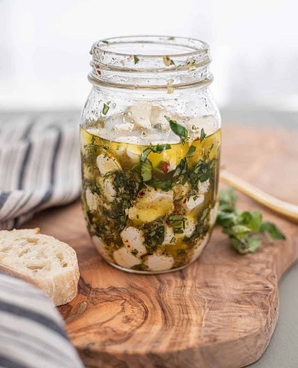 Easy Marinated Mozzarella Pearls