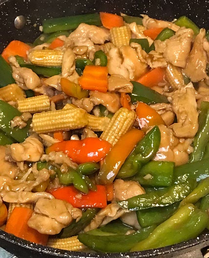 Rainbow Chicken Stir Fry (彩虹鸡炒)