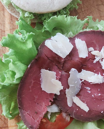 Panini - raost beef, parmesan flakes and balsamic vinegar