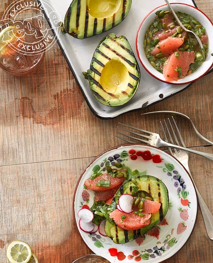 Grilled Avocado with Grapefruit Salsa