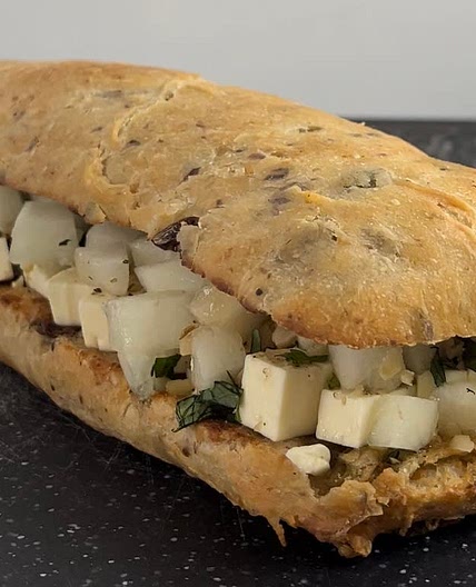 Honeydew melon feta sandwich