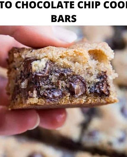 KETO CHOCOLATE CHIP COOKIE BARS - Kizios Recipes