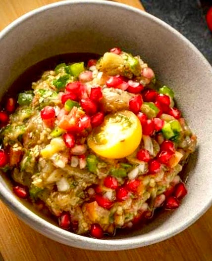 Baba Ghannouj or Eggplant Raheb Salad
