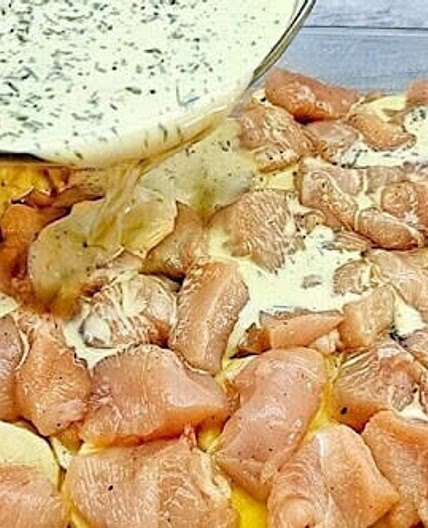 Hähnchen Kartoffel Gratin