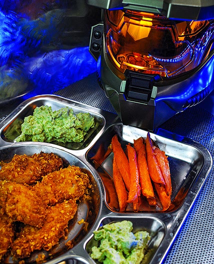 Turkey Stripsky with Avokado dip and fries from Halo series (air-fryer/baked)