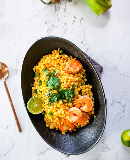 Vietnamese Stir Fried Corn with Fresh Shrimp (Bắp Xào)