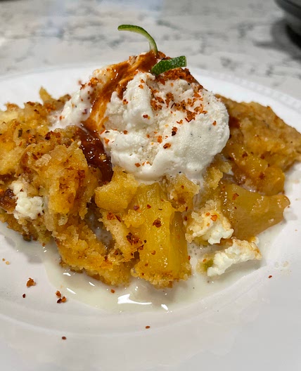 Tropical Tajin Crockpot Cobbler 
