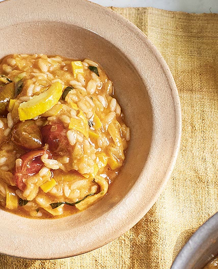 Tomato and Yellow Zucchini Risotto