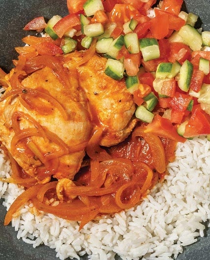 Mexican Chicken w/ Garlic Rice & Veg