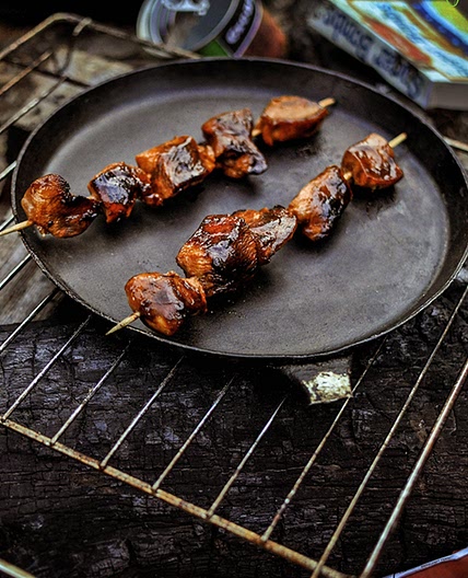 Iguana bits from Fallout, chicken shashliks marinated with cola