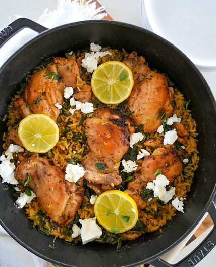 One Pot Greek Chicken and Rice Recipes - Simple Home Edit