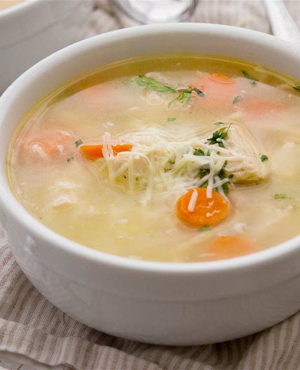 Lemon Chicken Soup with Spaghetti