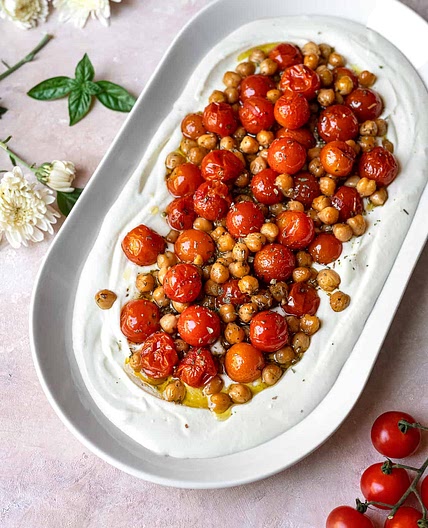 Whipped Feta Dip With Roasted Tomatoes and Chickpeas