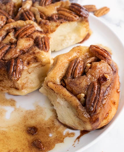 No-Knead Brioche Pecan Caramel Rolls
