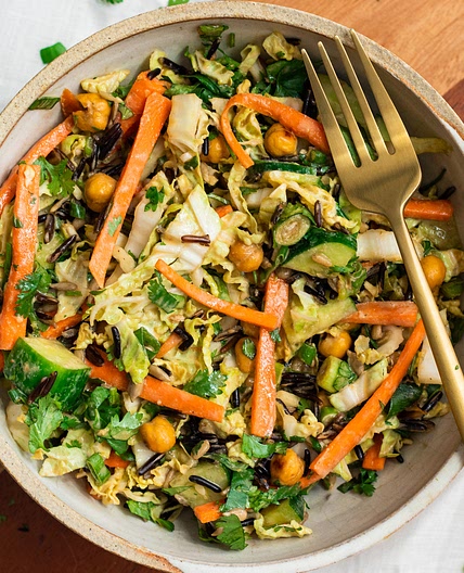 Asian Chickpea Salad with Spicy Cashew Dressing