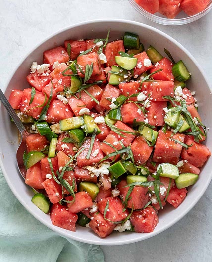 Watermelon Cucumber Salad