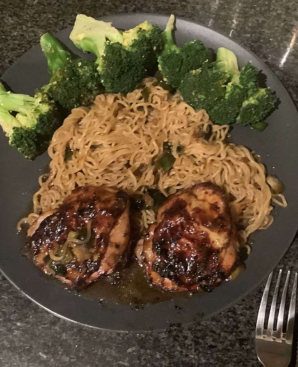 Soy Honey Chicken with Ramen Noodles
