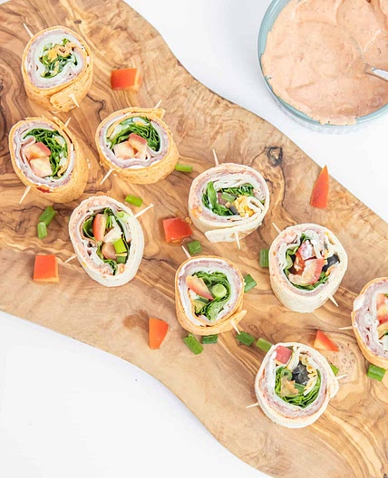 Chipotle Turkey and Ham Picnic Roll-Ups