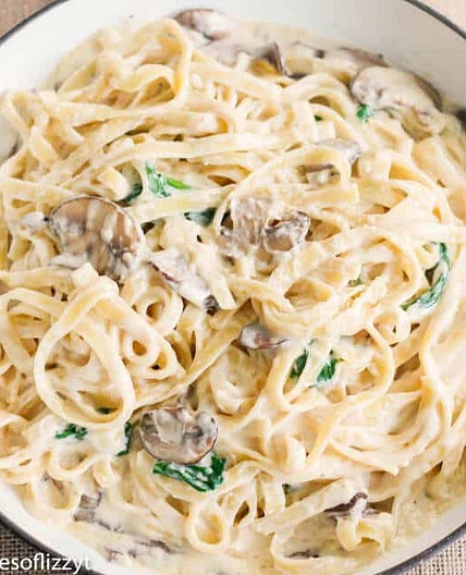 Fettuccini with Mushroom Alfredo Sauce