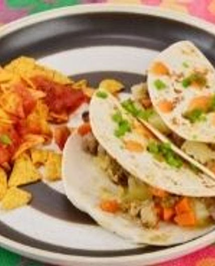 Fish tacos with flour tortillas