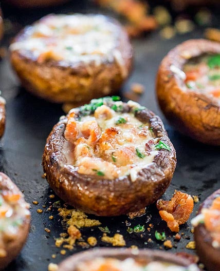 Bacon and Parmesan Stuffed Mushrooms