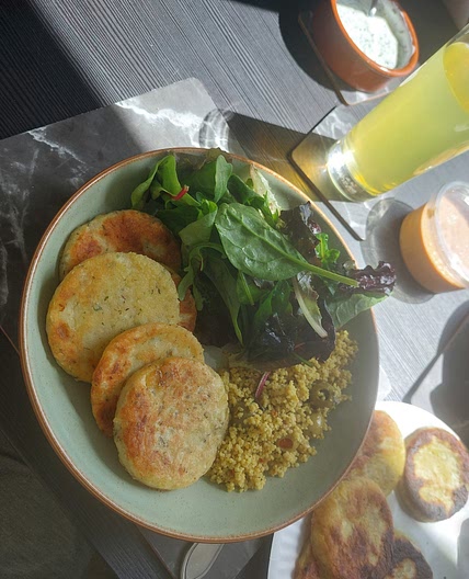 Potato Cakes with Yogurt Dip
