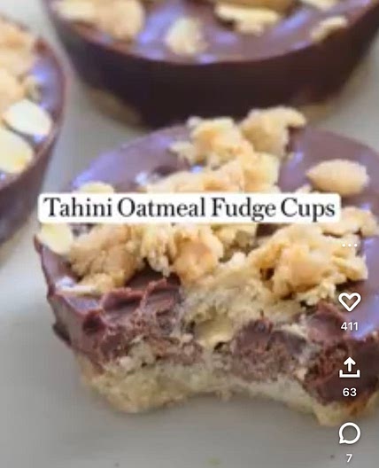 Tahini Oatmeal Fudge Cups
