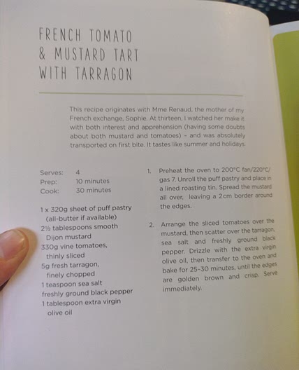 French tomato & mustard tart with tarragon.