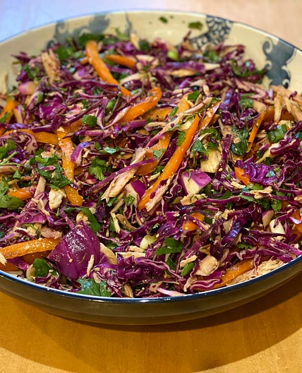 Korean Inspired Slaw with Chicken and Gochujang Dressing — NuCook