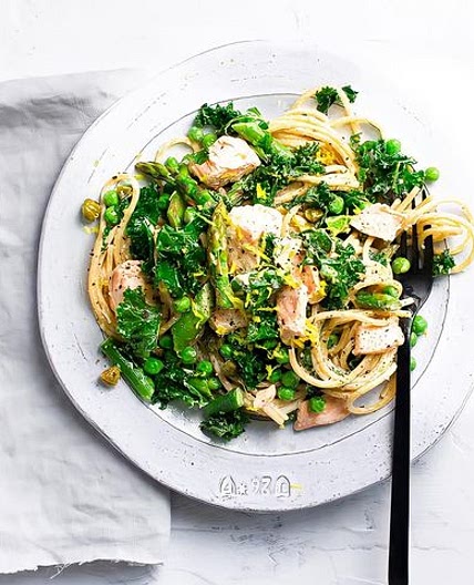 Lemony Salmon Pasta 🍝