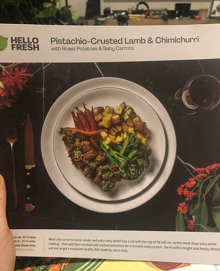 Pistachio Crusted Lamb w/ Chimichurri