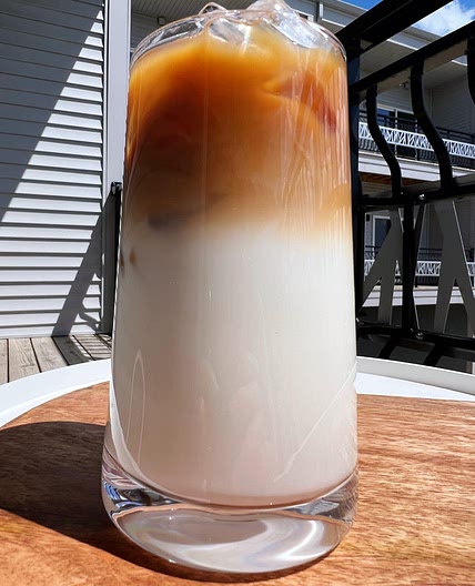 Iced latte with freeze distilled milk - Best Milk for Iced Coffee