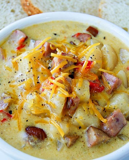 Slow Cooker Cheesy Sausage Chowder
