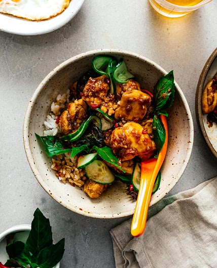 Thai Basil Chicken Recipe - Healthier